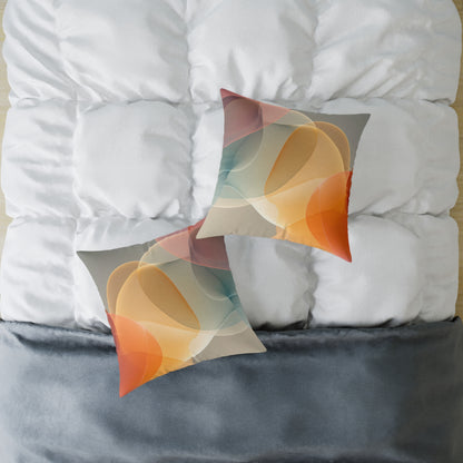 Citrus Glow Fusion - Square Poly Canvas Pillow