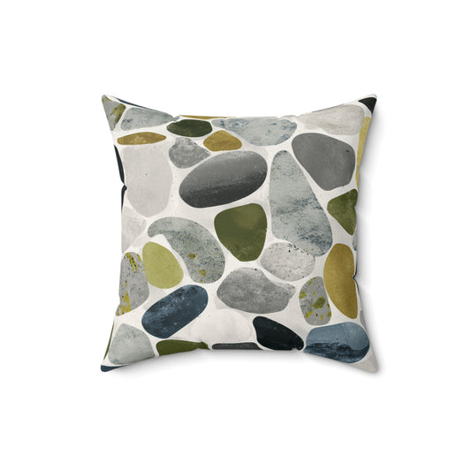 Pebble Garden Scatter - Spun Polyester Square Pillow