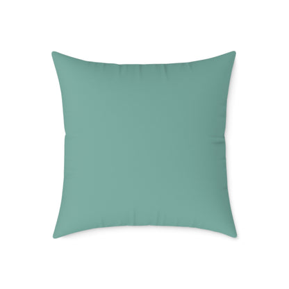 Pebble Scatter - Teal - Square Poly Canvas Pillow