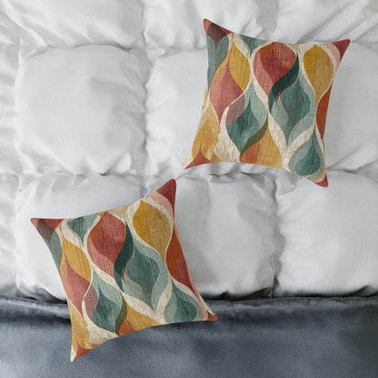 Savanna Rhythm Waves - Square Poly Canvas Pillow