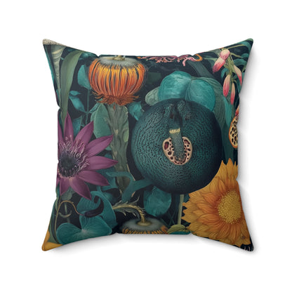 Vintage Wildflowers - Faux Suede Square Pillow