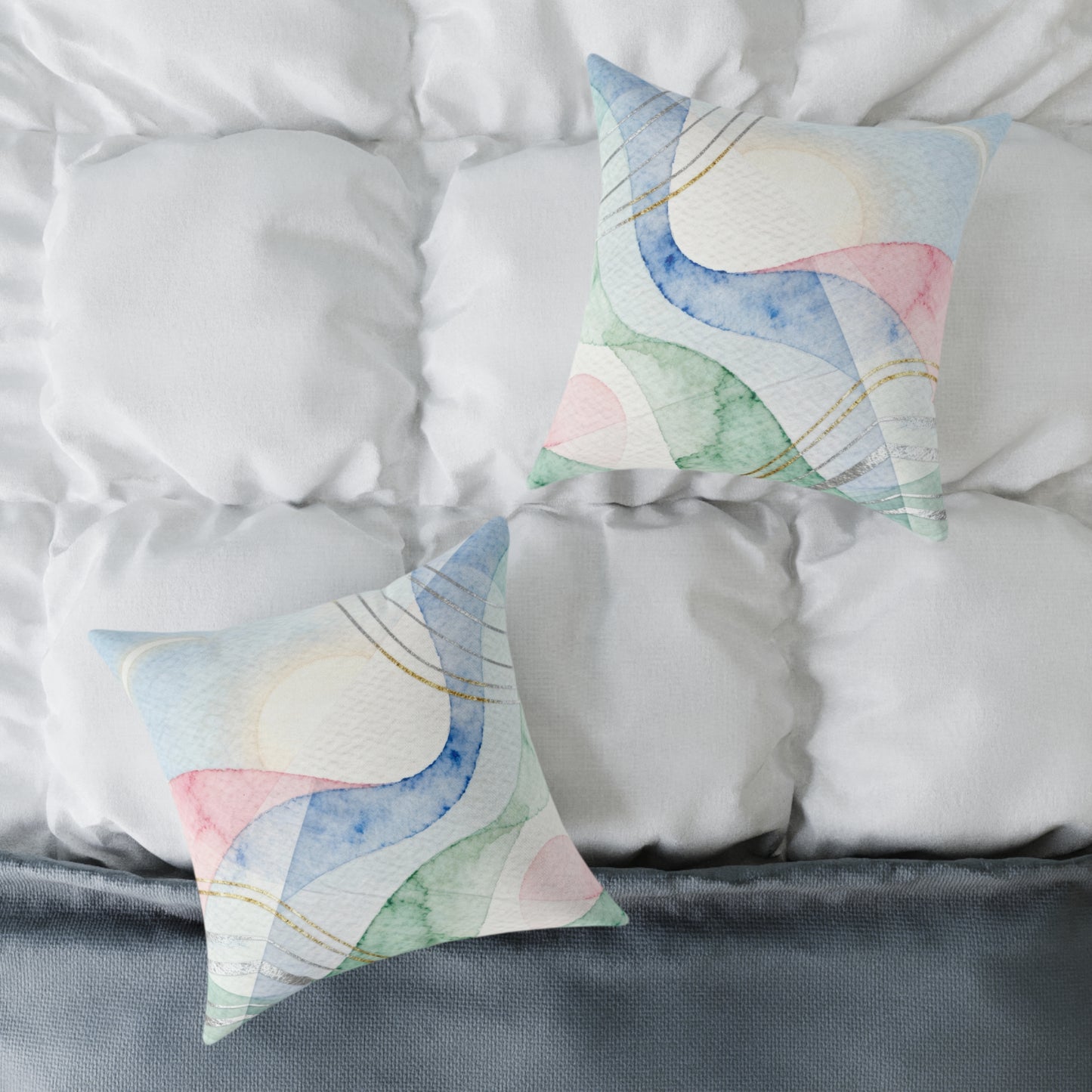 Aurora Softwave - Square Poly Canvas Pillow