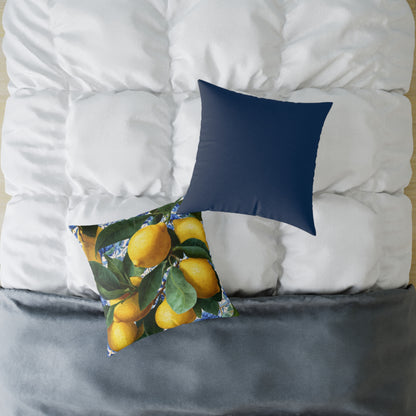 Lemon Grove Abundance - Square Poly Canvas Pillow