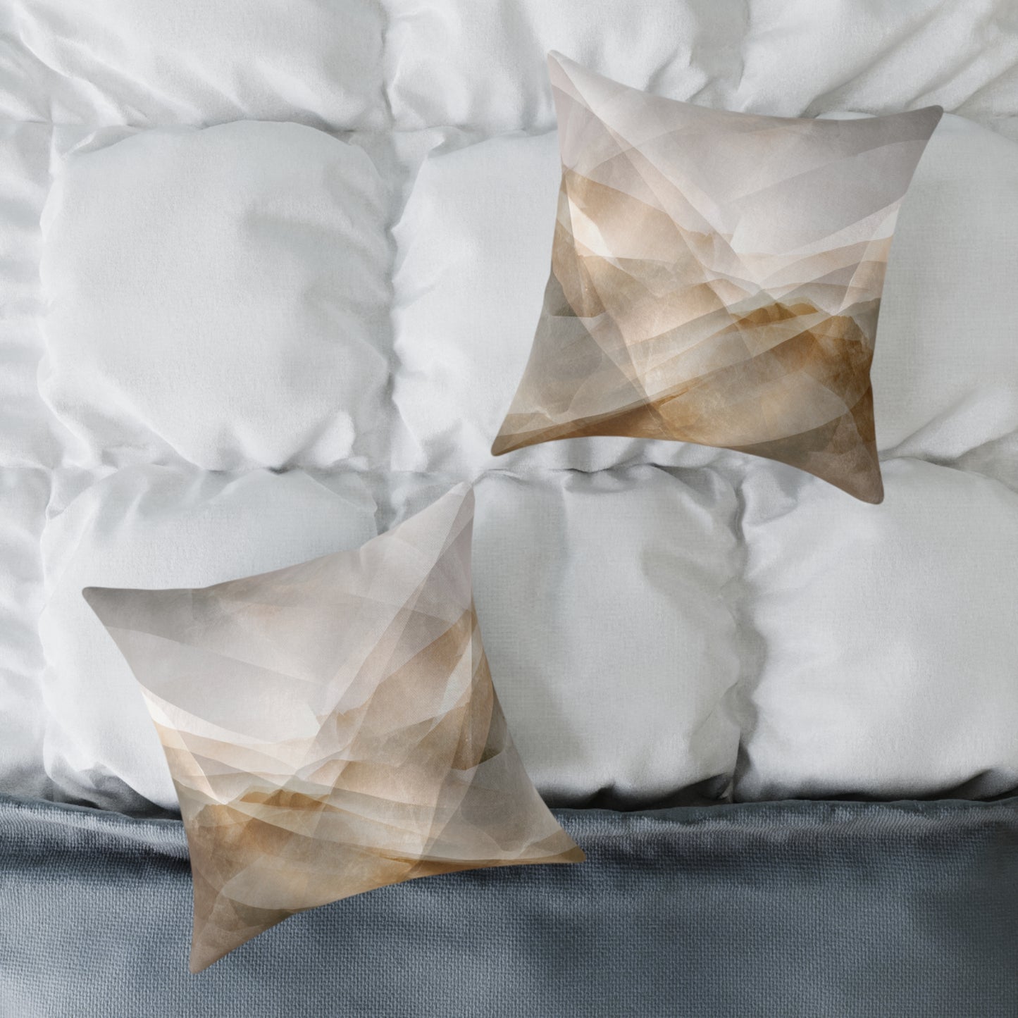 Earth Mist Shards - Square Poly Canvas Pillow
