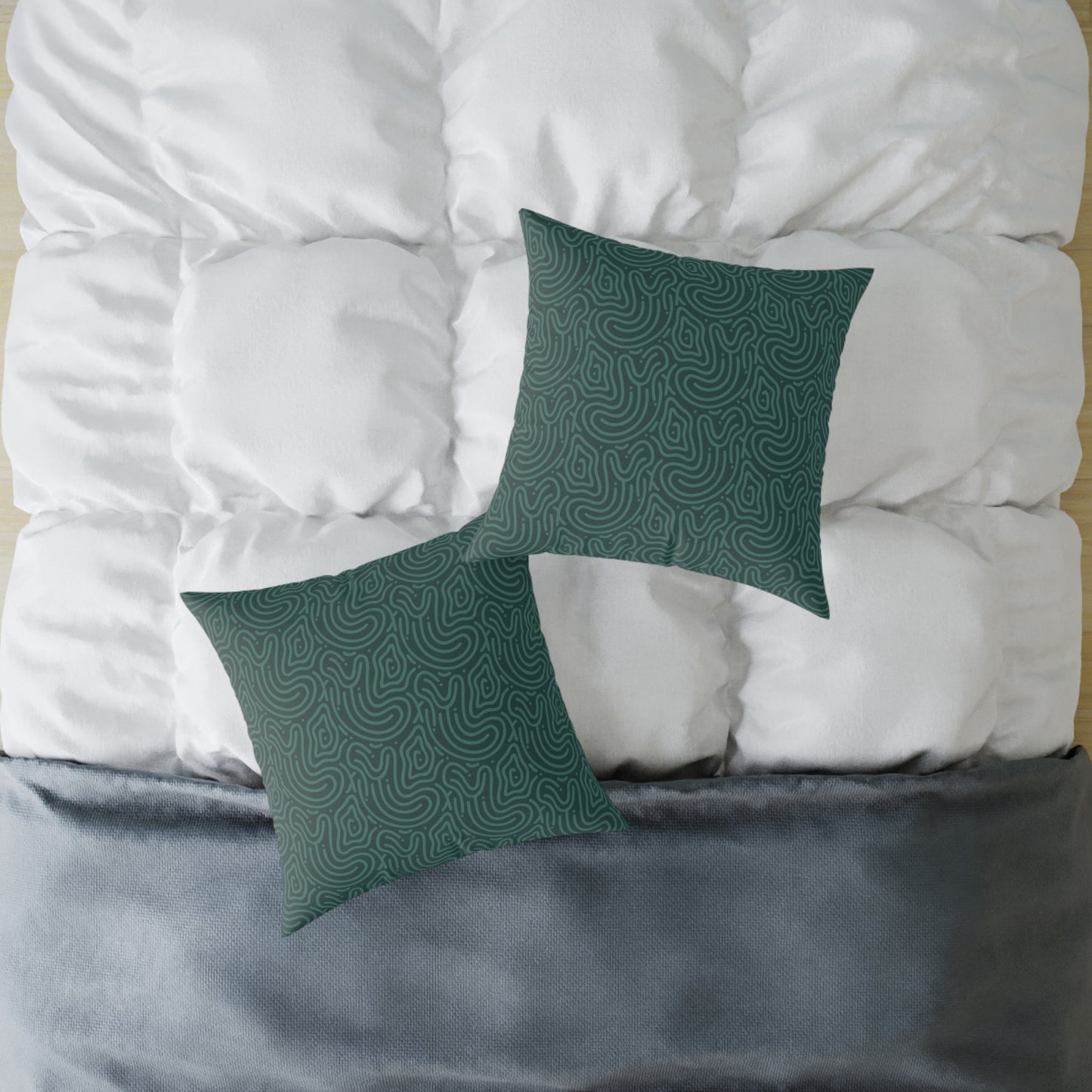 Deep Olive Texture - Square Poly Canvas Pillow