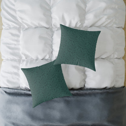 Deep Olive Texture - Square Poly Canvas Pillow