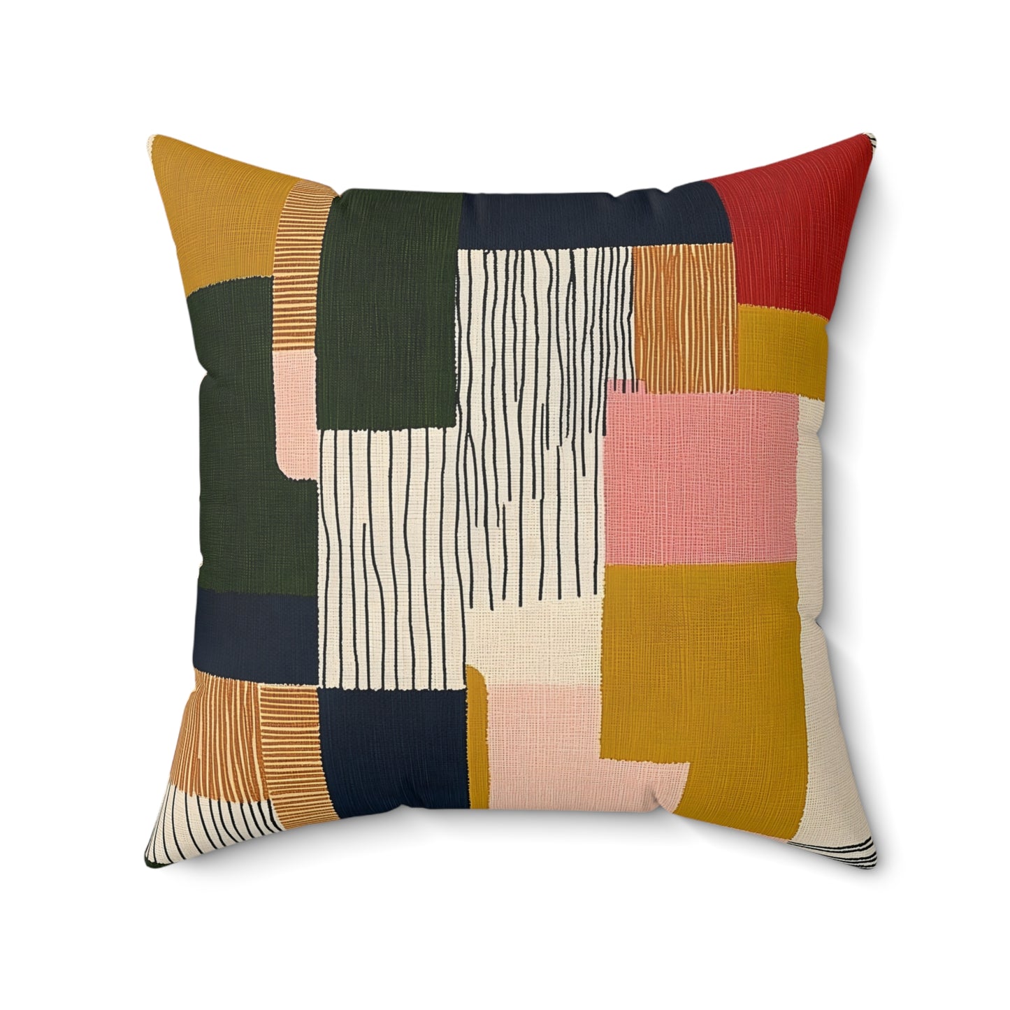 Colorblock Rhythm - Spun Polyester Square Pillow