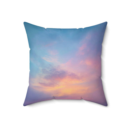 Pastel Dawn Horizon - Faux Suede Square Pillow