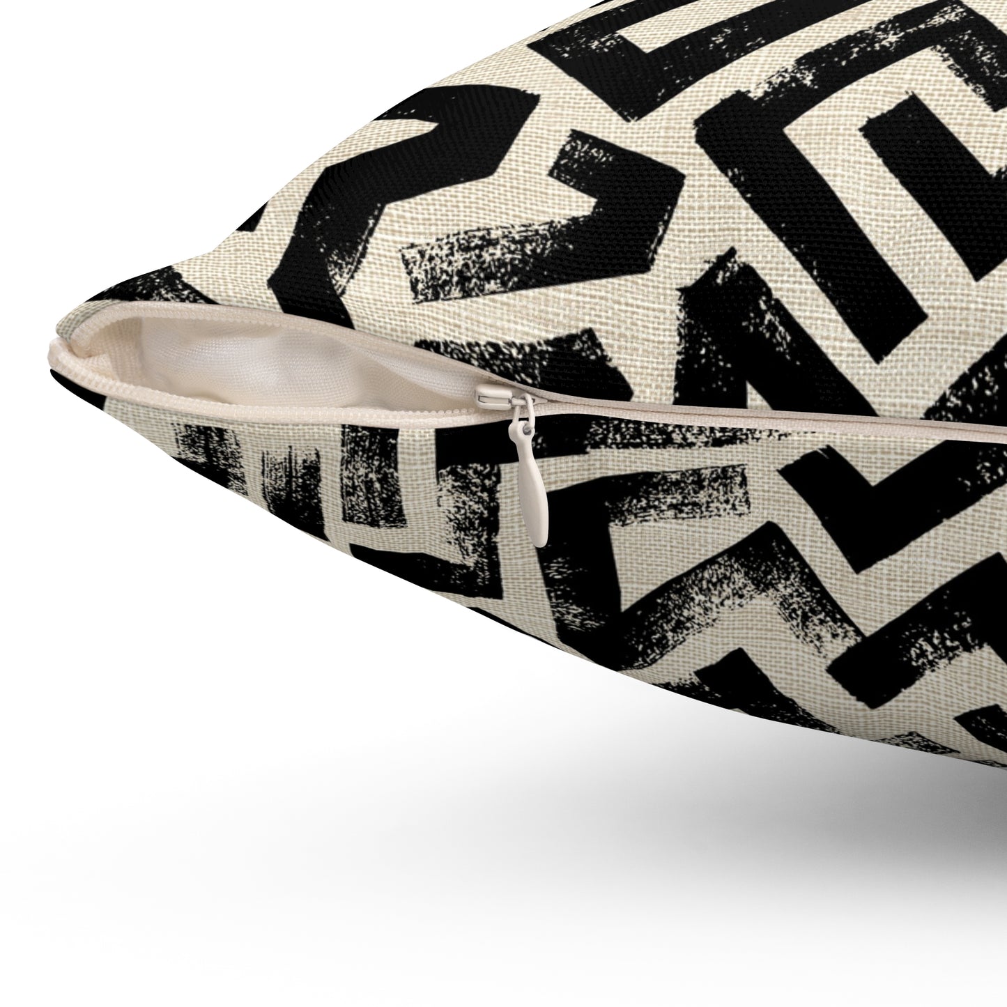 Pebble Maze Black - Spun Polyester Square Pillow