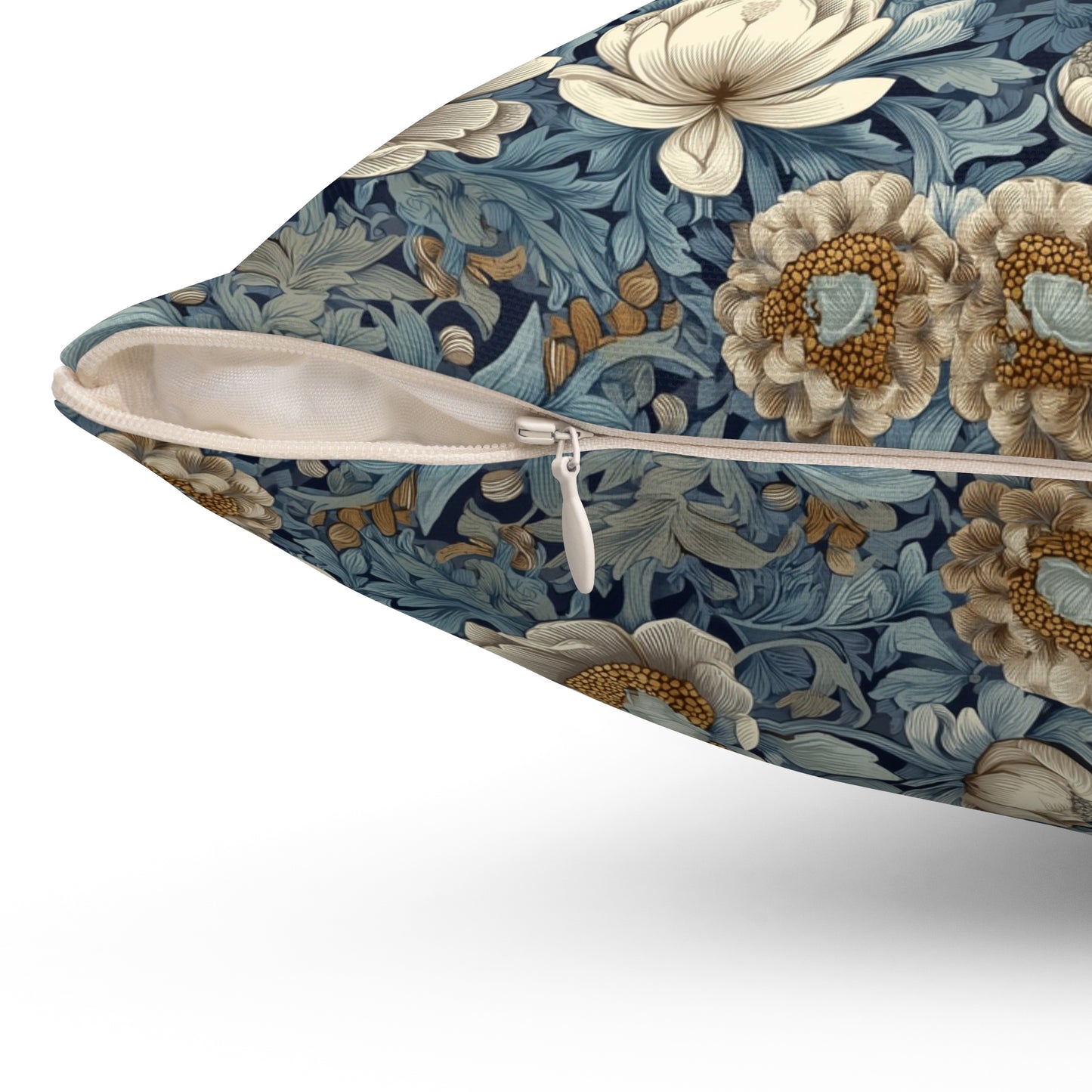 Blue Manor Floral Repeat - Spun Polyester Square Pillow