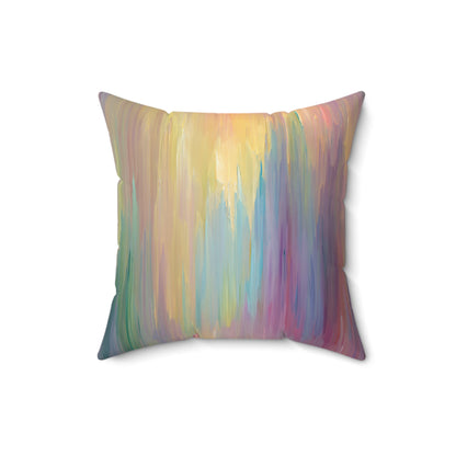 Pastel Cascade Wash - Faux Suede Square Pillow