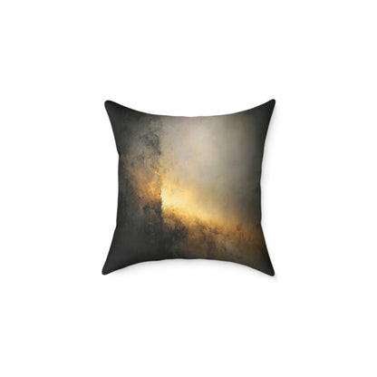 Eclipse Glow Shadow - Square Poly Canvas Pillow