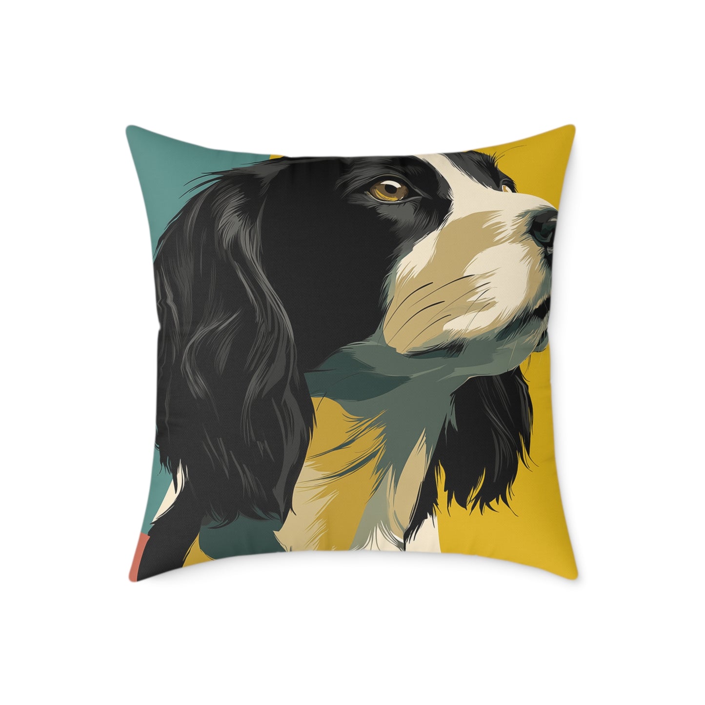 Serene Spaniel - Square Poly Canvas Pillow