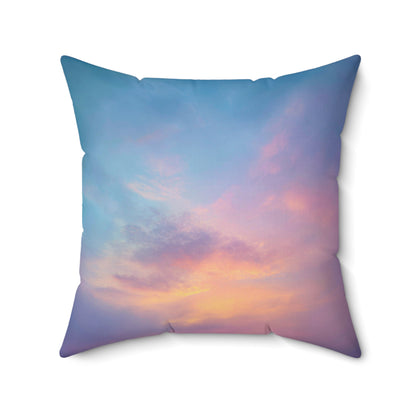 Pastel Dawn Horizon - Faux Suede Square Pillow