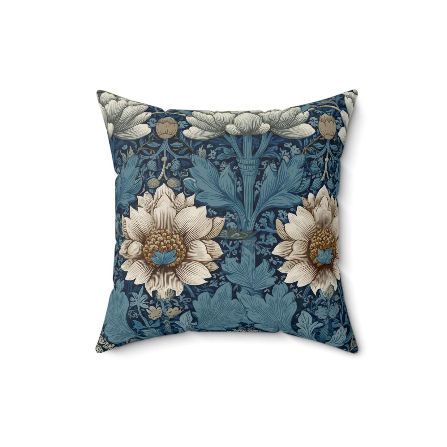 Twin Bloom Crest - Spun Polyester Square Pillow