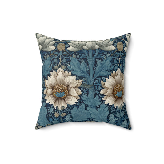 Twin Bloom Crest - Spun Polyester Square Pillow