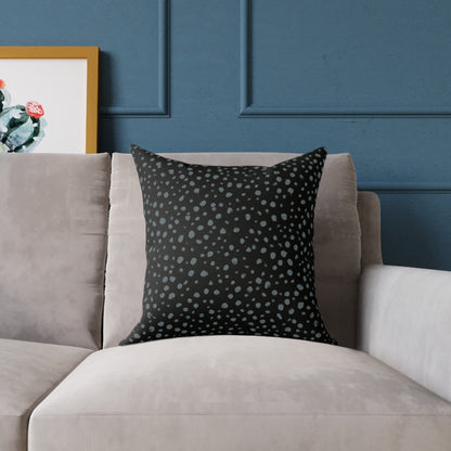Pebble Scatter - Midnight - Square Poly Canvas Pillow