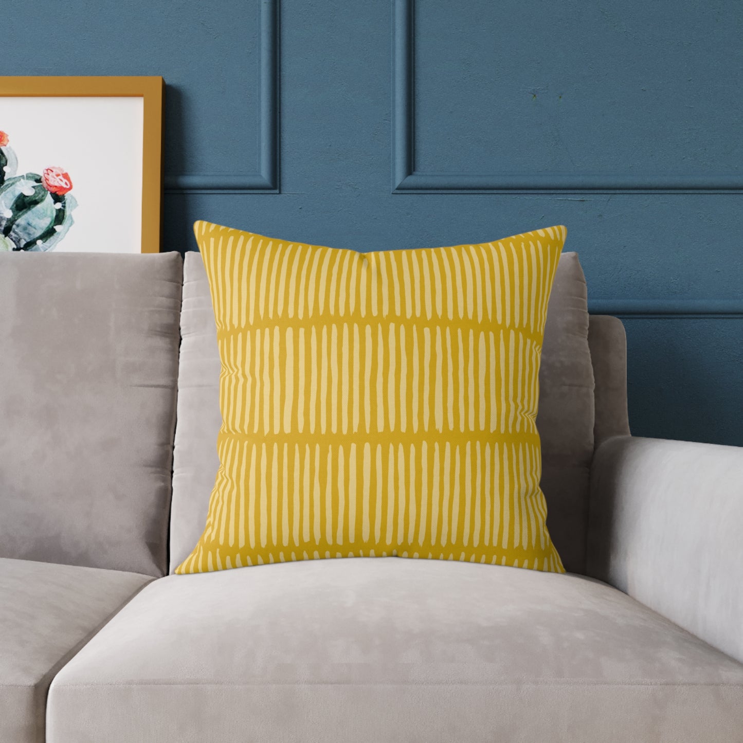 Loom Lines - Sunbeam - Square Poly Canvas Pillow