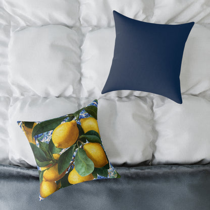 Lemon Grove Abundance - Square Poly Canvas Pillow