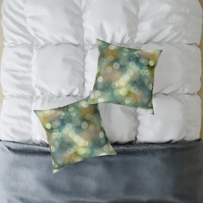 Bokeh Garden Lights - Square Poly Canvas Pillow