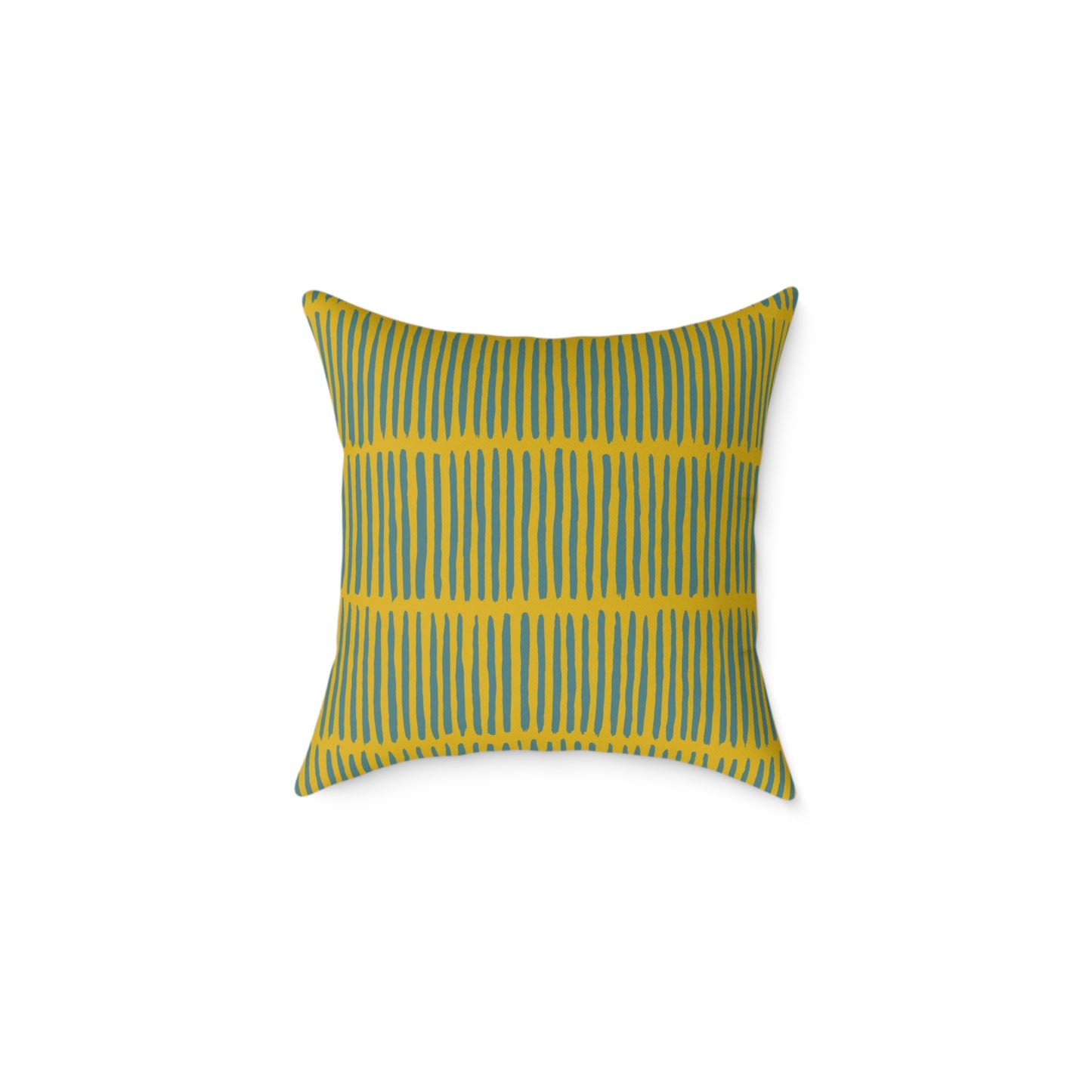 Loom Lines - Moss - Square Poly Canvas Pillow