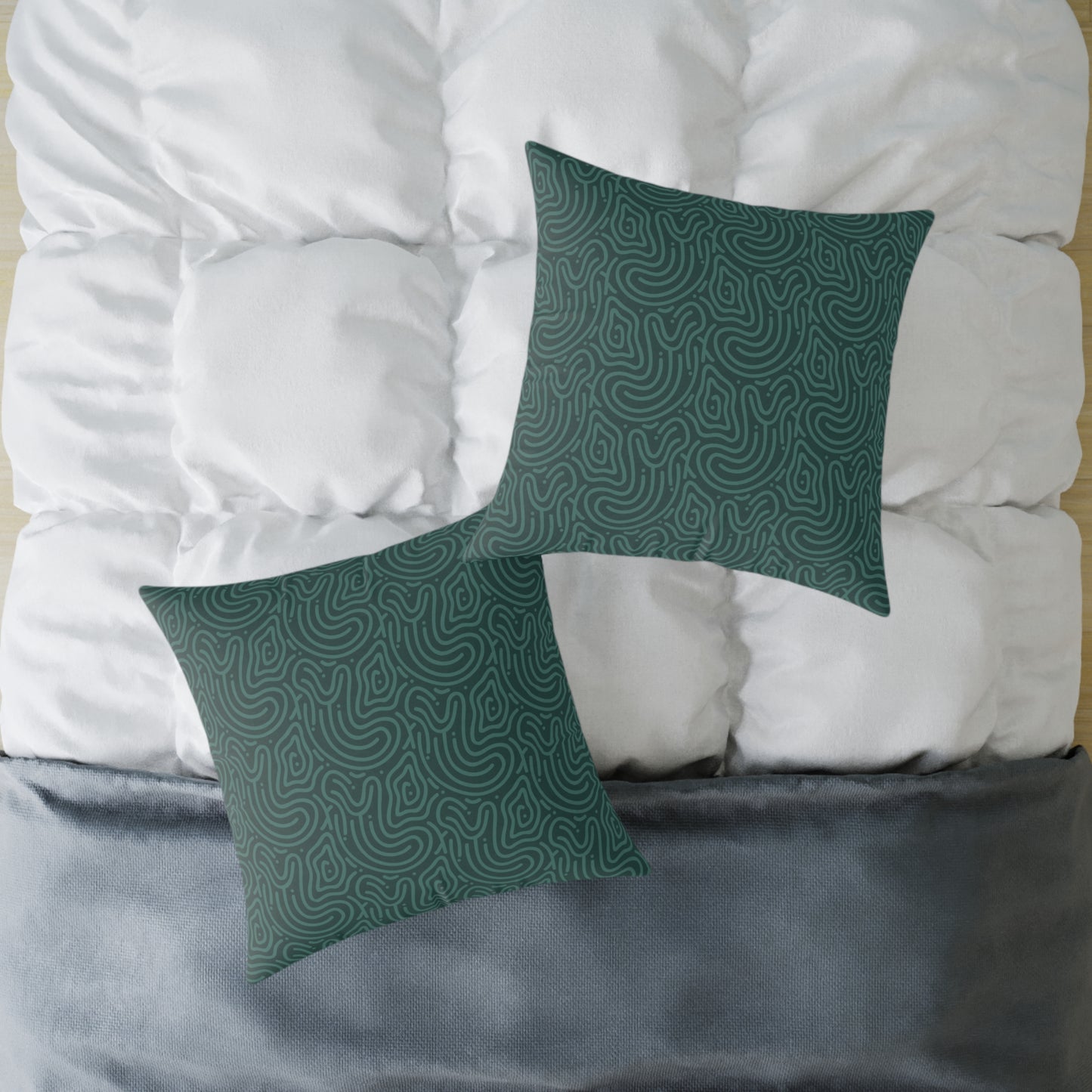 Deep Olive Texture - Square Poly Canvas Pillow