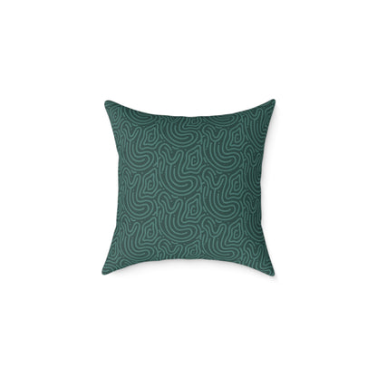 Deep Olive Texture - Square Poly Canvas Pillow