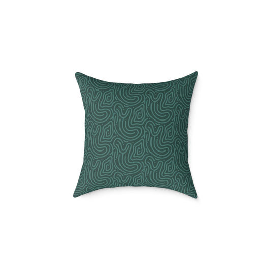 Deep Olive Texture - Square Poly Canvas Pillow
