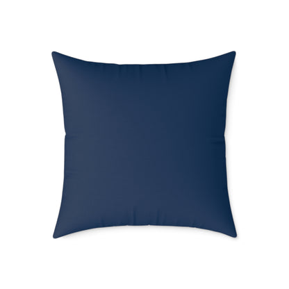 Azure Bloom Tide - Square Poly Canvas Pillow