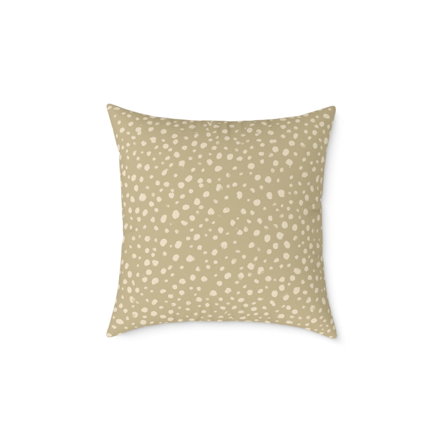 Pebble Scatter - Oat - Square Poly Canvas Pillow