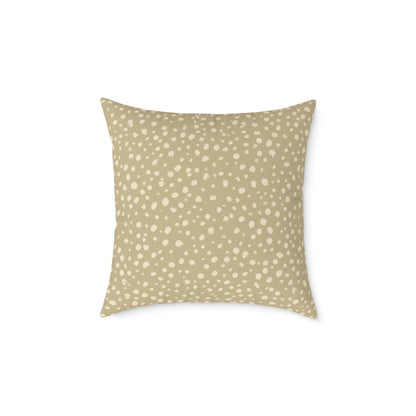 Pebble Scatter - Oat - Square Poly Canvas Pillow