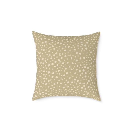 Pebble Scatter - Oat - Square Poly Canvas Pillow