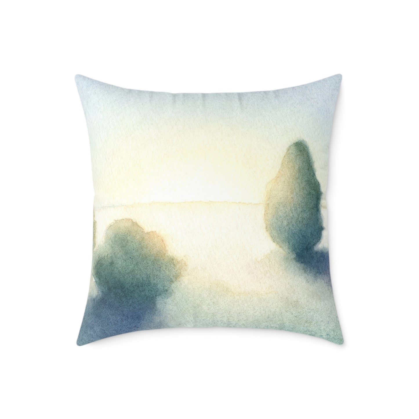 Pastel Tree Mist - Square Poly Canvas Pillow