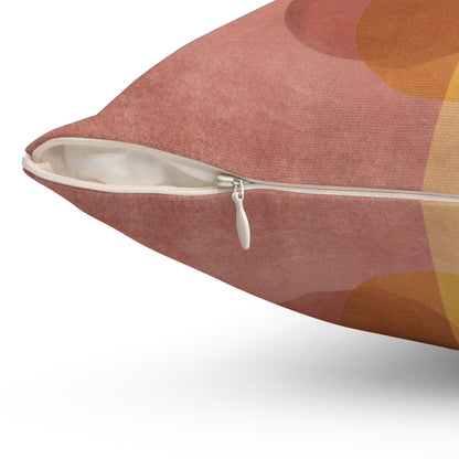 Soft Coral Blocks - Spun Polyester Square Pillow