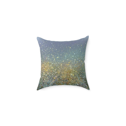 Meadow Haze Sparkle - Square Poly Canvas Pillow