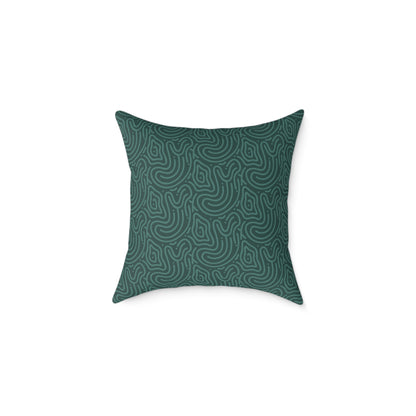 Deep Olive Texture - Square Poly Canvas Pillow