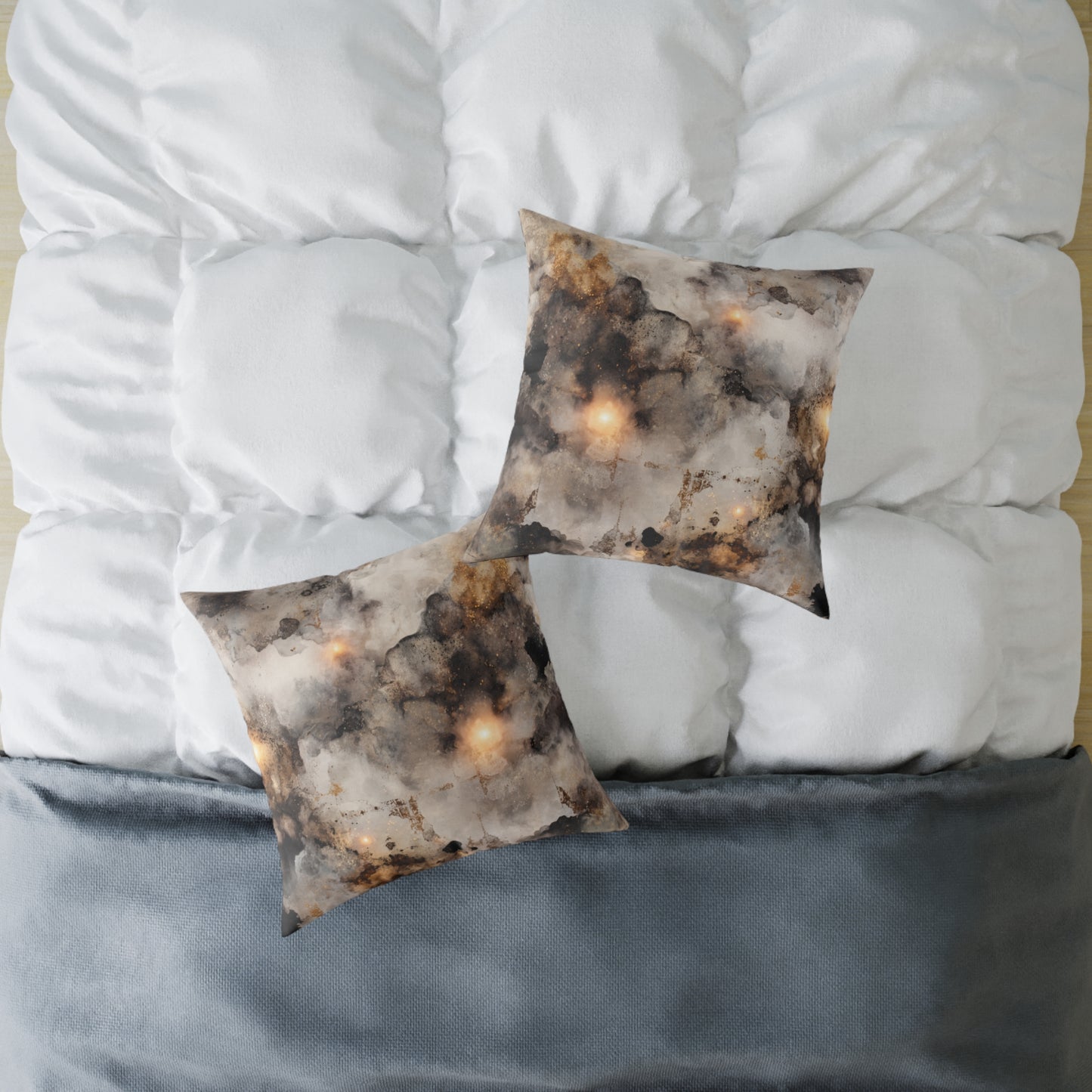 Smokelight Burst - Square Poly Canvas Pillow