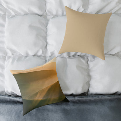 Golden Dawn Rise - Square Poly Canvas Pillow