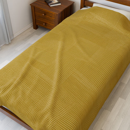 Sunlit Sketch Weave - Velveteen Plush Blanket