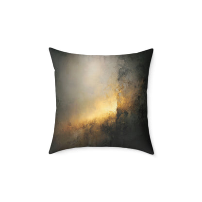 Eclipse Glow Shadow - Square Poly Canvas Pillow