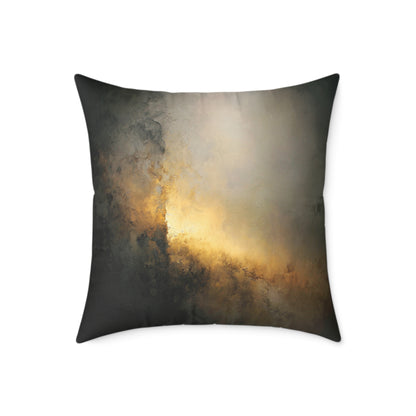 Eclipse Glow Shadow - Square Poly Canvas Pillow
