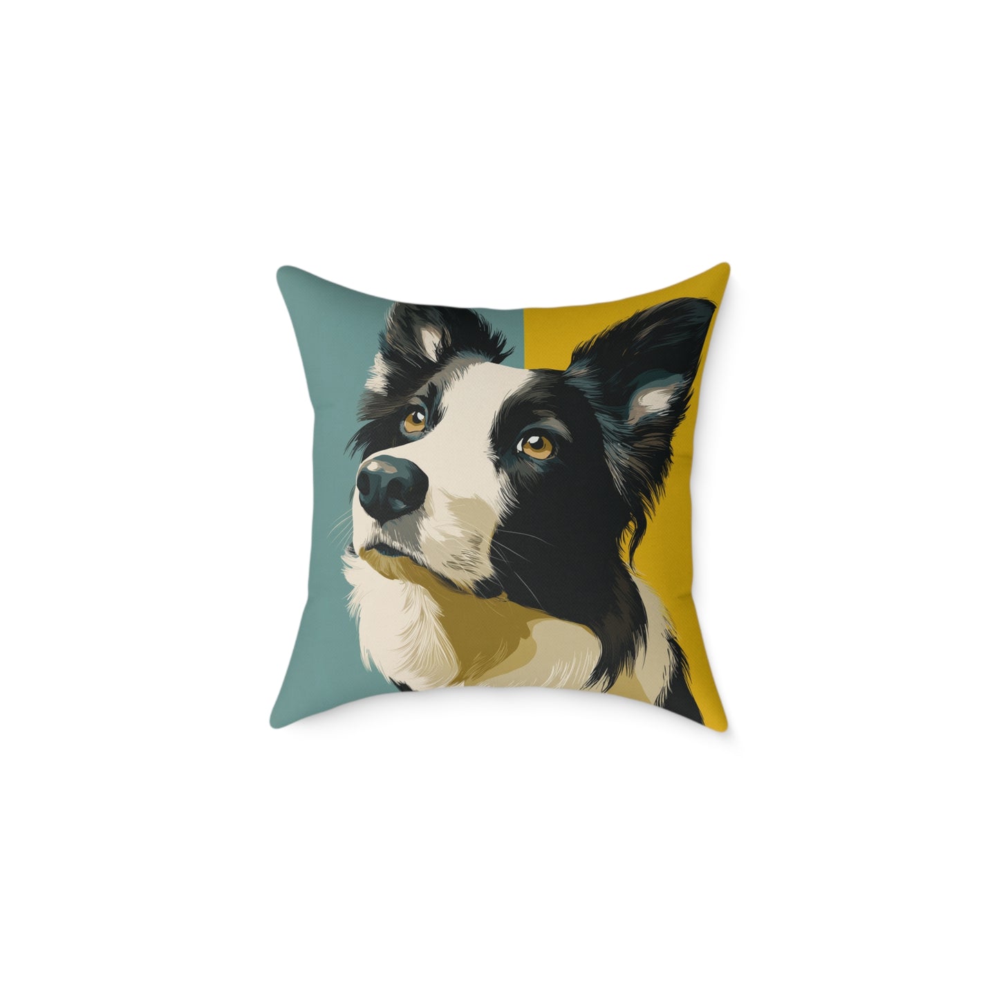 Border Collie Muse - Square Poly Canvas Pillow