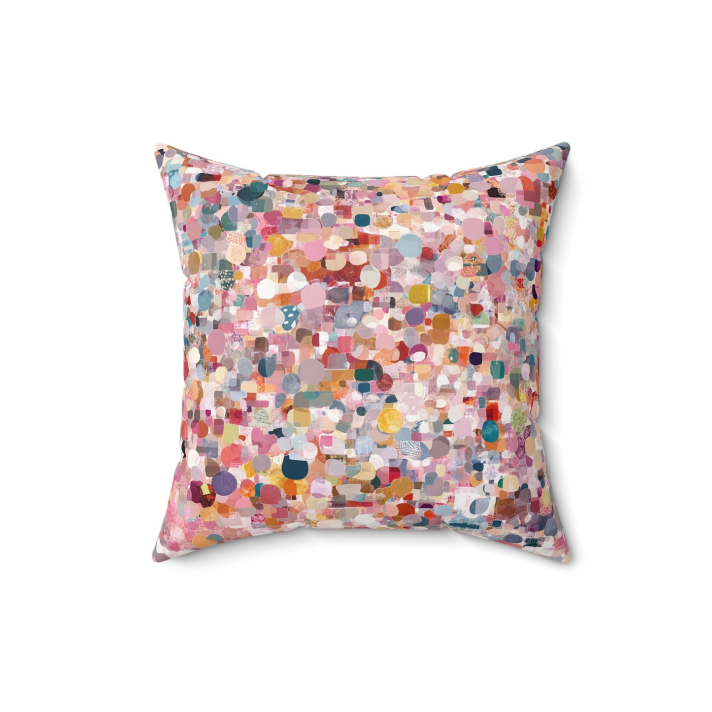 Confetti Burst Delight - Faux Suede Square Pillow