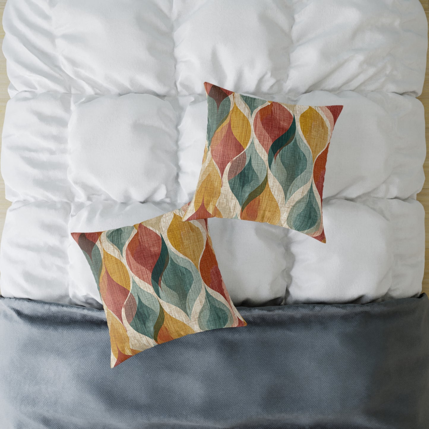 Savanna Rhythm Waves - Square Poly Canvas Pillow