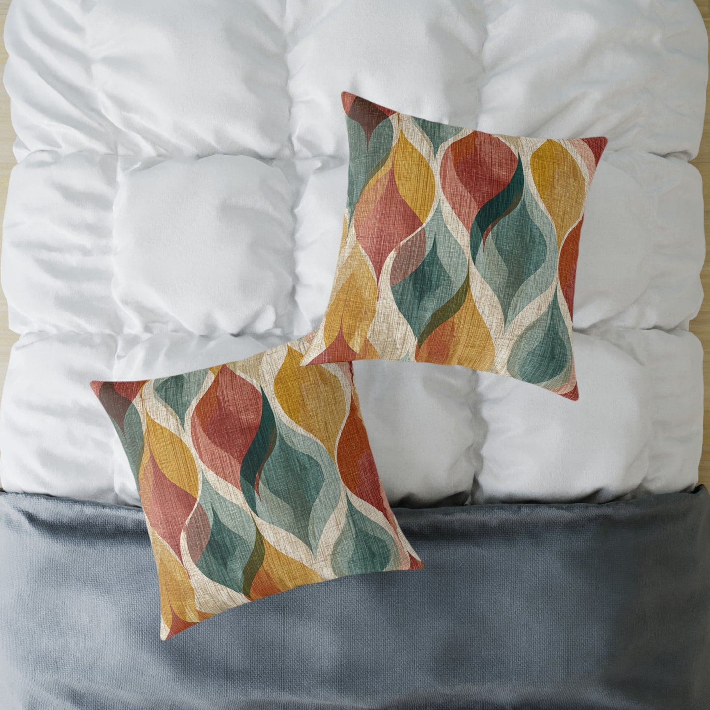 Savanna Rhythm Waves - Square Poly Canvas Pillow