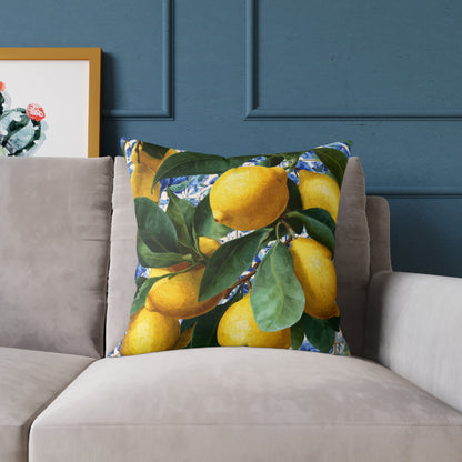 Lemon Grove Abundance - Square Poly Canvas Pillow