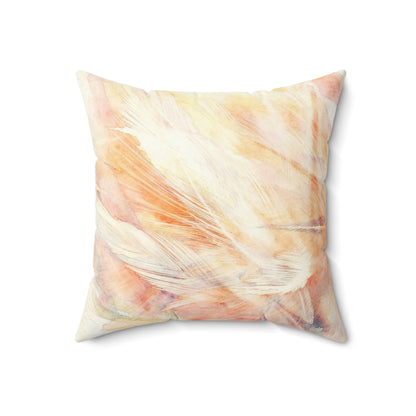Cream Cloud Drift - Faux Suede Square Pillow