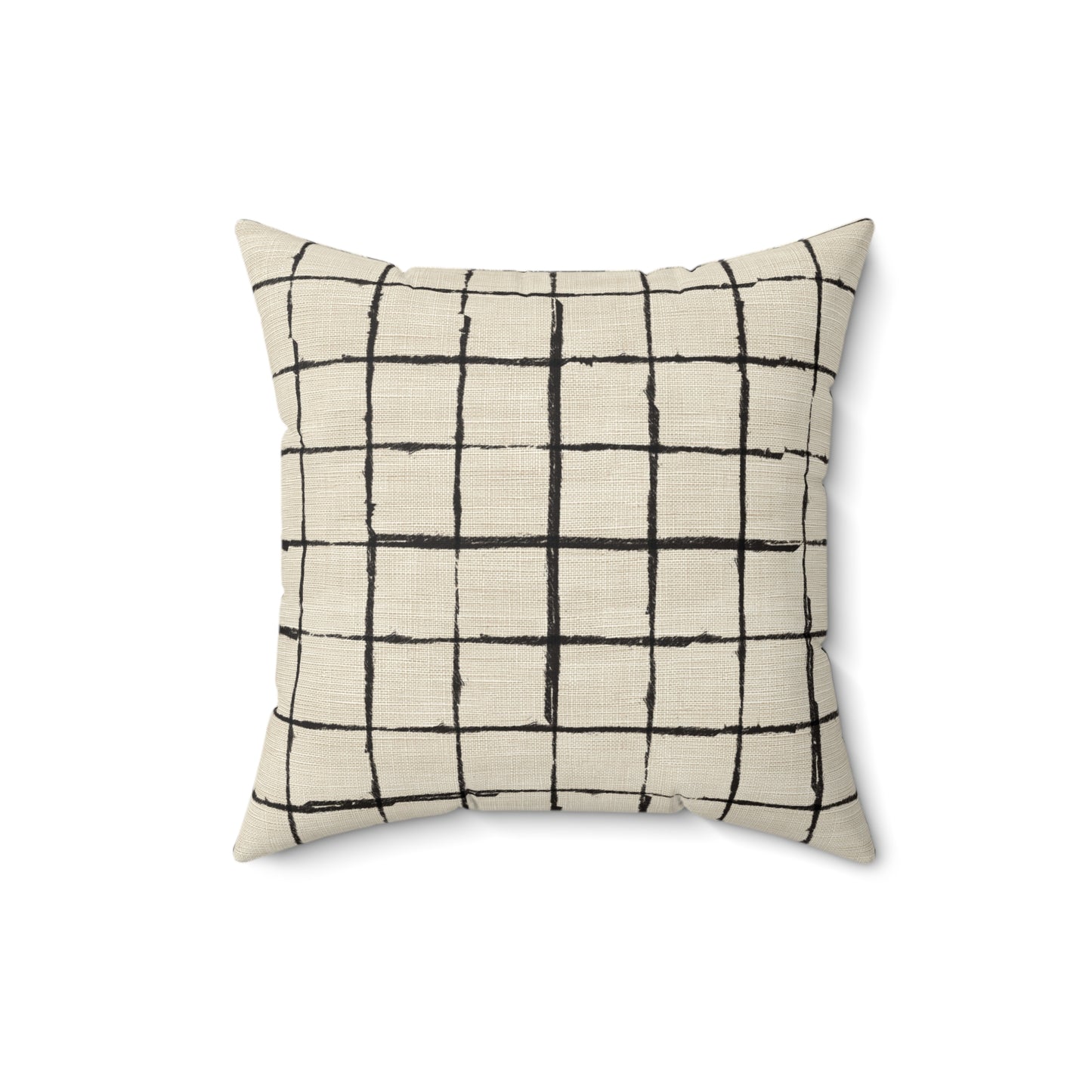 Retro Grid Linen - Spun Polyester Square Pillow