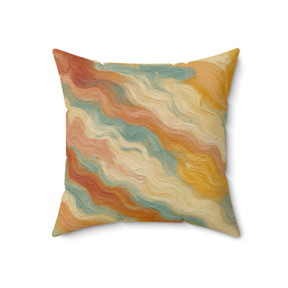 Vintage Wave Swirl - Spun Polyester Square Pillow