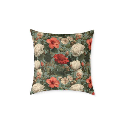 Blossom Meadow Tapestry - Square Poly Canvas Pillow